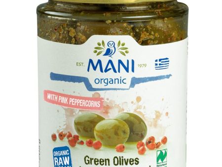 Mani Organic Green Olives with Pink Peppercorns 205g Fashion