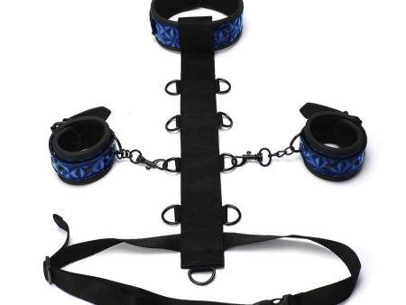 Diamond 3-Piece Restraint zestaw do krępowania szyi i nadgarstków Blue Online Sale