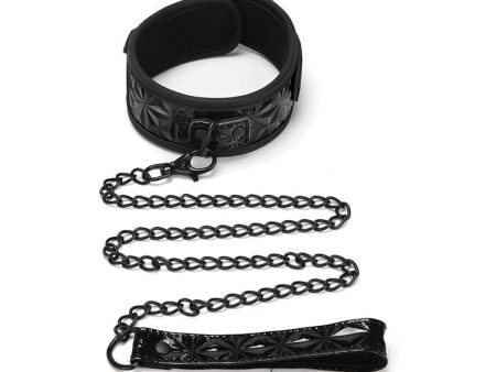 Diamond Collar And Leash obroża ze smyczą Black Fashion