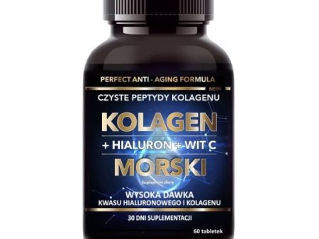 Kolagen morski + Hialuron + Witamina C suplement diety 60 tabletek For Discount