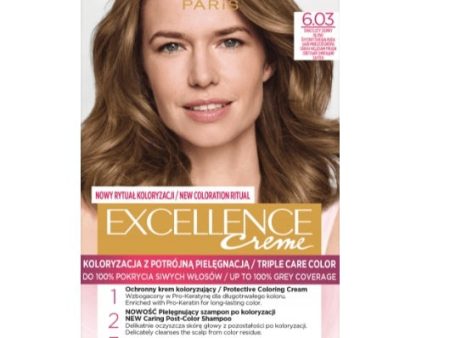 Excellence Creme farba do włosów 6.03 Świetlisty Ciemny Blond Hot on Sale