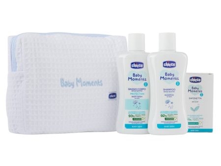 Baby Moments Blue zestaw płyn do kąpieli 200ml + szampon do włosów 200ml + delikatne mydło 100g Discount