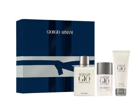 Acqua Di Gio Pour Homme zestaw woda toaletowa spray 100ml + dezodorant sztyft 75ml + balsam po goleniu 75ml Hot on Sale