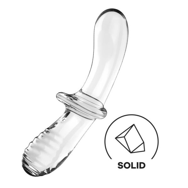 Double Crystal dildo szklane Transparent For Sale