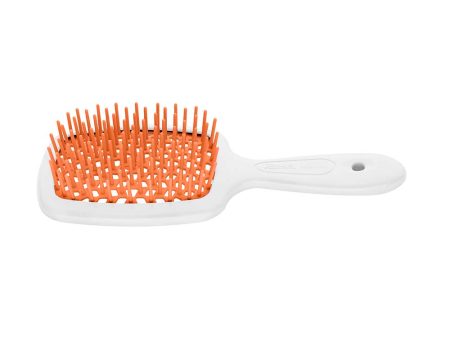 Small Superbrush mała szczotka do rozczesywania włosów Biało-Pomarańczowa For Discount