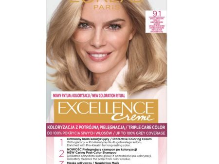 Excellence Creme farba do włosów 9.1 Bardzo Jasny Blond Popielaty Online Hot Sale