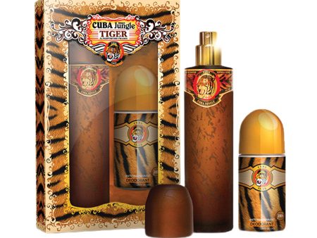 Cuba Jungle Tiger zestaw woda perfumowana spray 100ml + dezodorant w kulce 50ml Online Sale