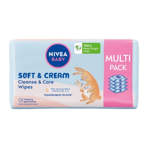 Baby Soft & Cream chusteczki biodegradowalne 4x57szt Online now